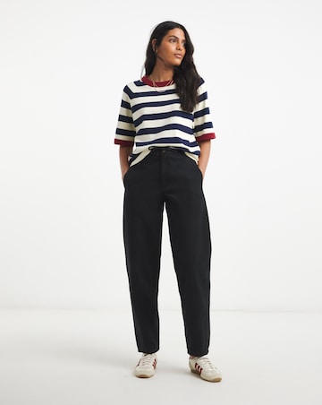 Simply Be Contrast Stripe Half Sleeve Knitted Jumper