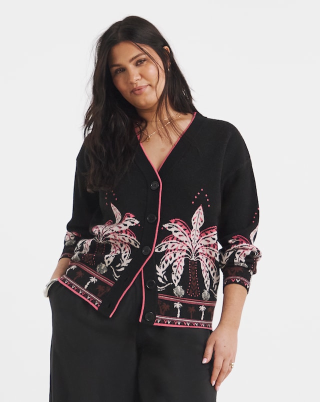 Tropical Print Cardigan