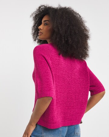Pink Knitted Boxy Tee
