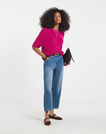 Pink Knitted Boxy Tee