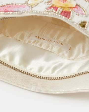 Accessorize Floral Sequin Clutch Bag