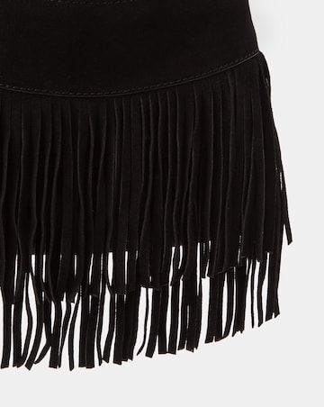 Accessorize Fringe Suede Crossbody Bag