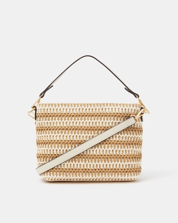 Accessorize Stripe Raffia Crossbody Bag