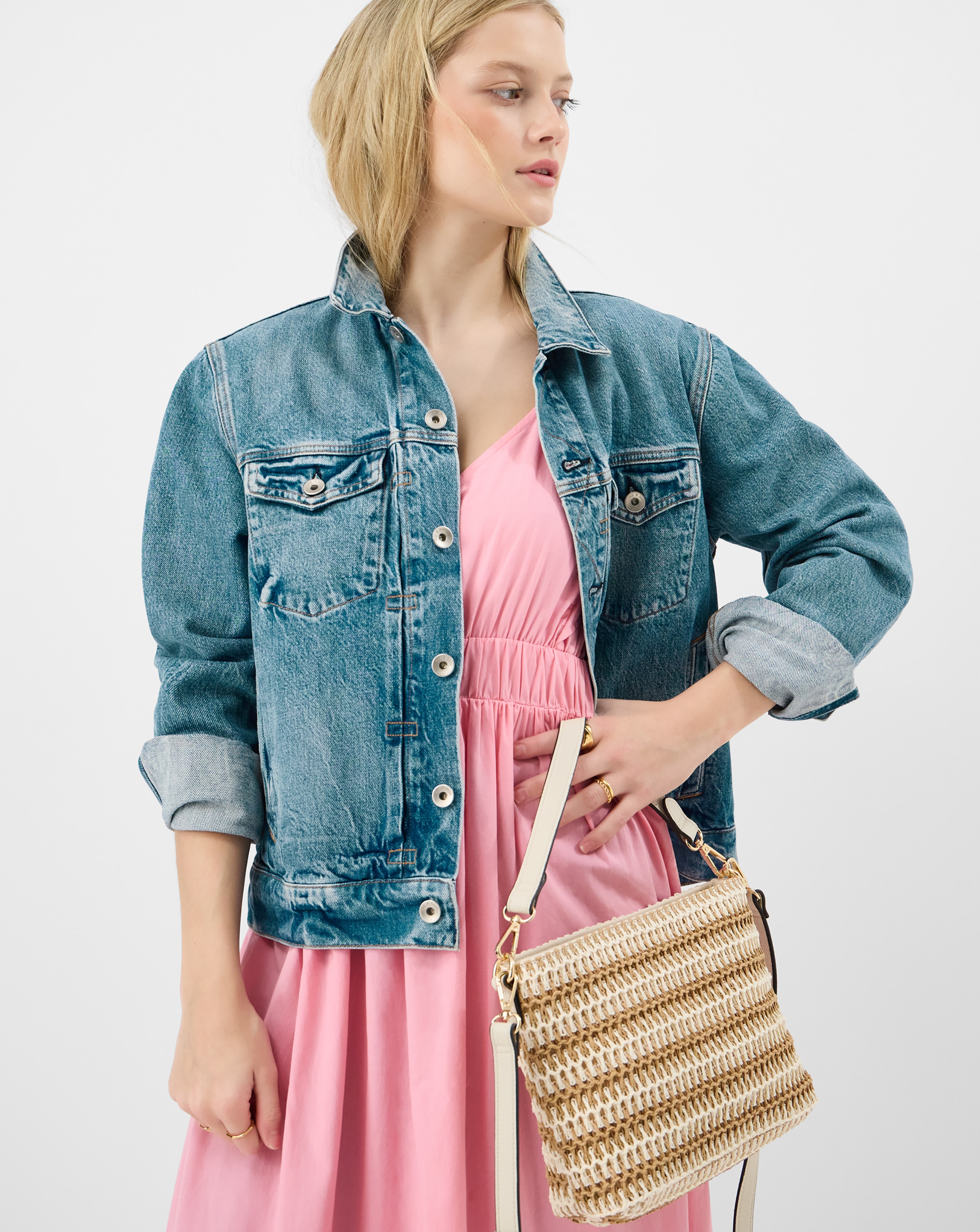 Miyu Accessorize Stripe Raffia Crossbody Bag | JD Williams