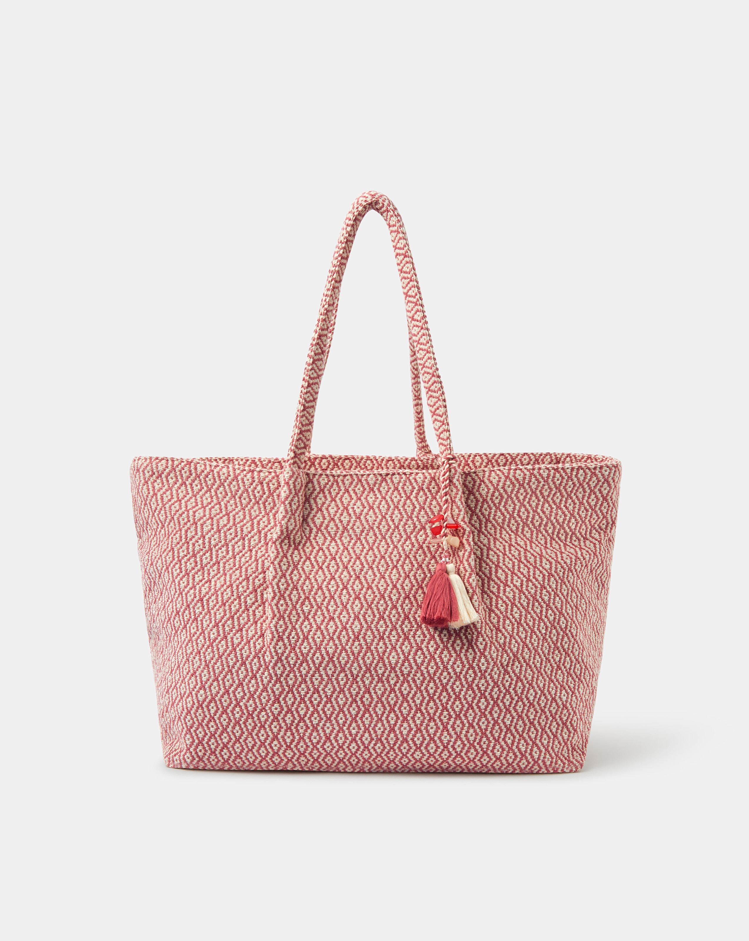New In - Accessorize Woven Aztec Shopper Bag