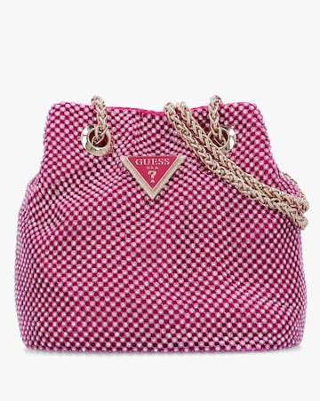 Guess Zalina Fuchsia Diamante Chain Mesh Pouch