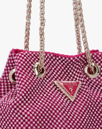 Guess Zalina Fuchsia Diamante Chain Mesh Pouch