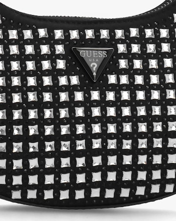 Guess Small Lua Black Embellished Hobo Bag