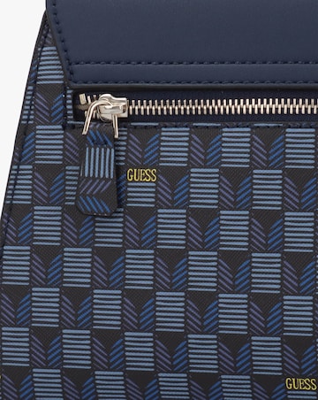 Guess Hallie Blue Logo Top Handle Satchel Bag