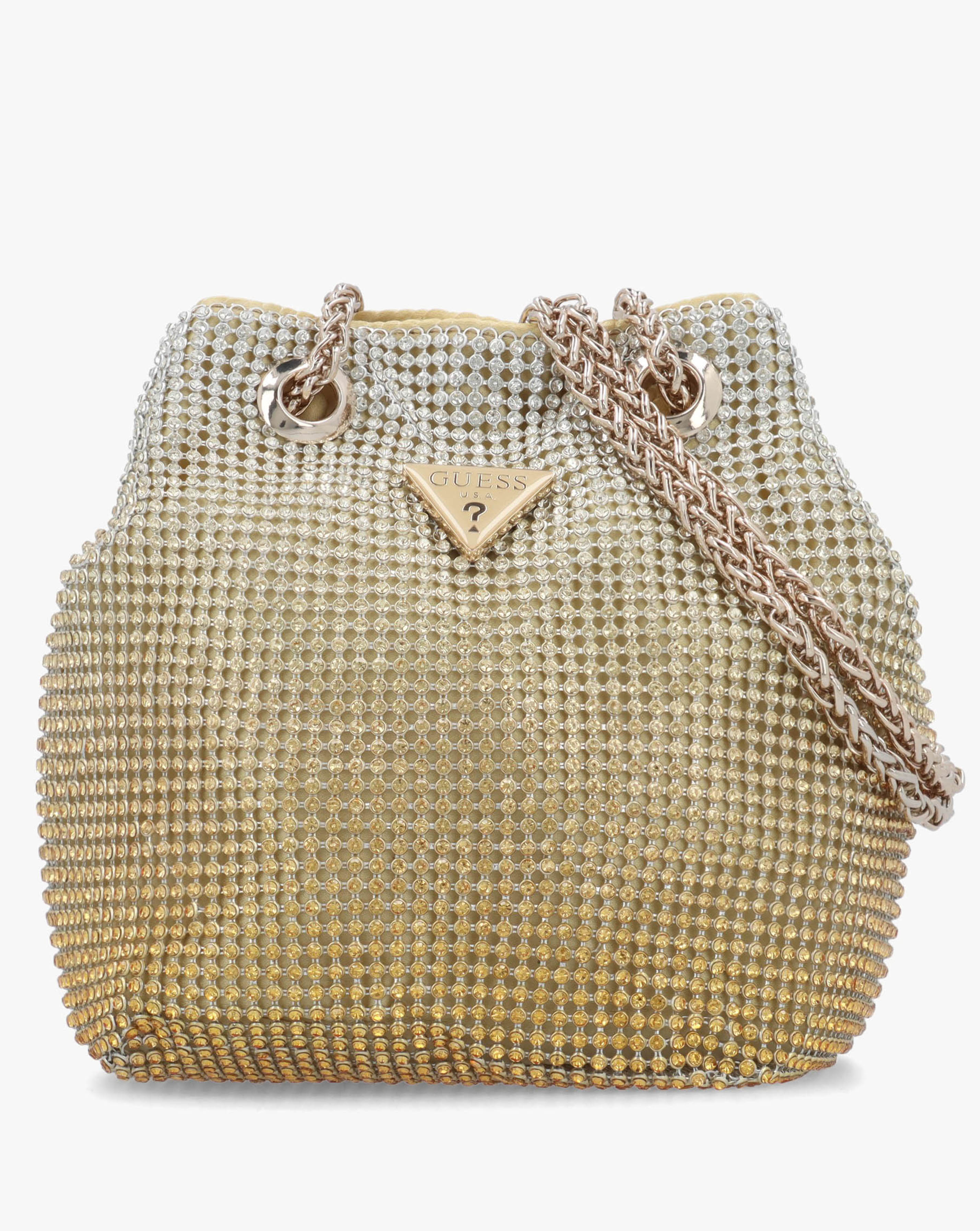 New In - Guess Zalina Diamante Chain Mesh Pouch