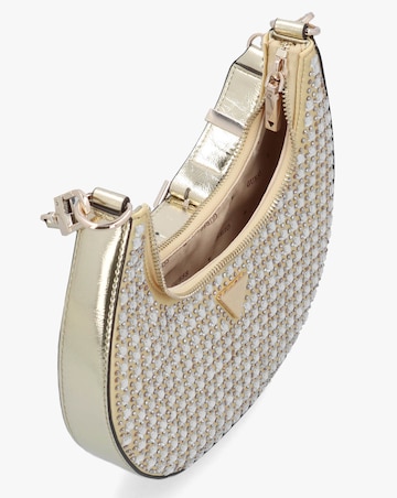 Guess Small Lua Gold Embellished Hobo Bag