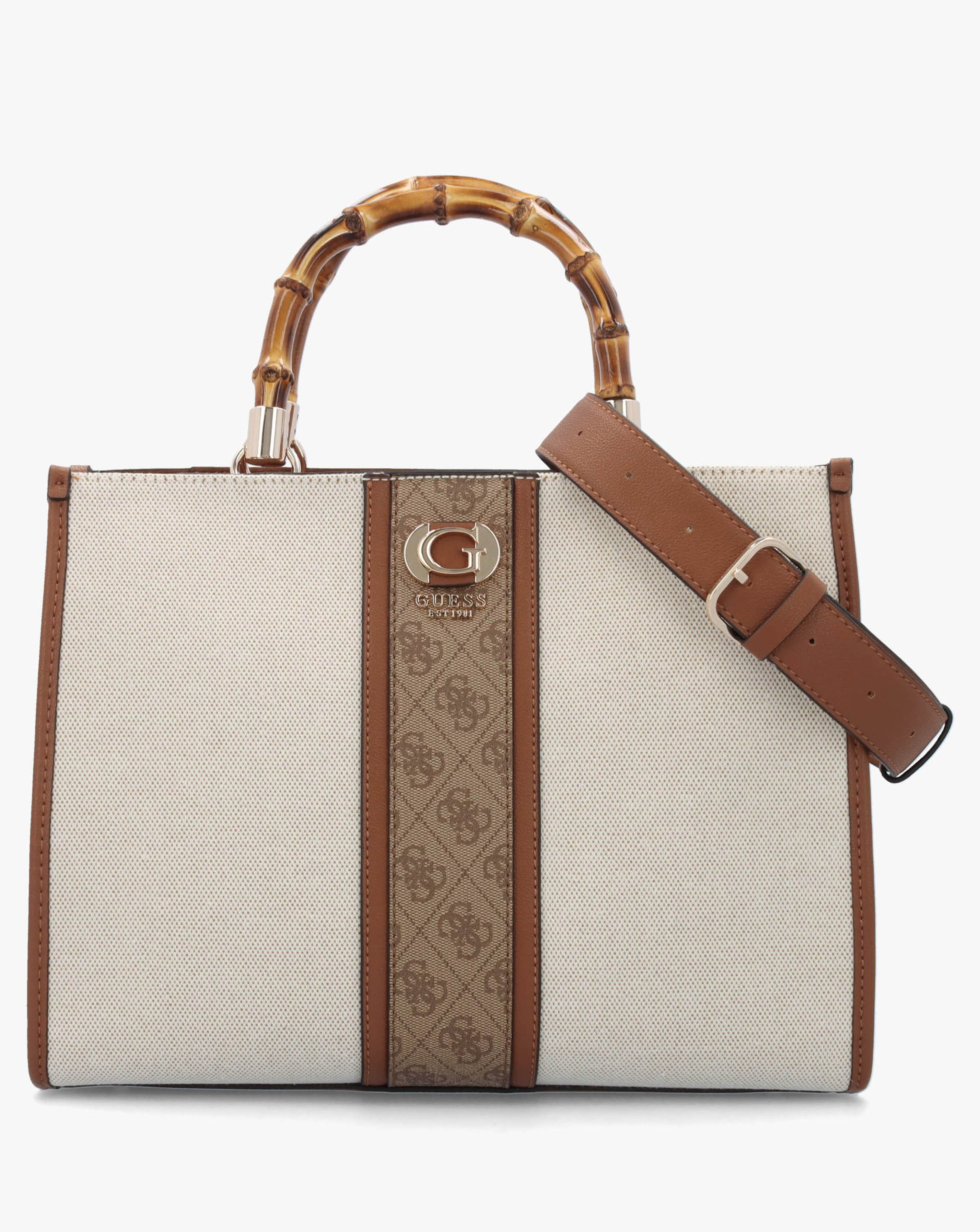New In - Guess Kerima Natural Latte Logo Tote Bag