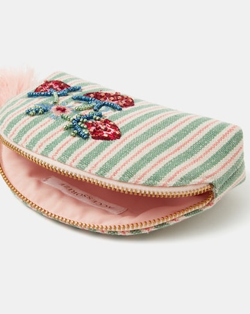 Accessorize Embellished Strawberry Stripe Coin Purse