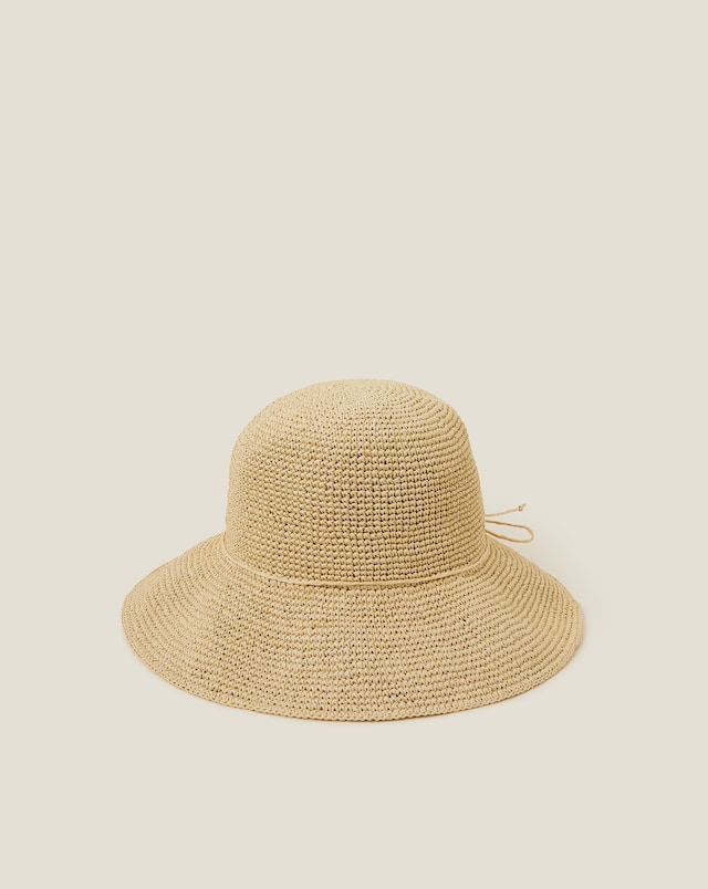 Accessorize Straw Bucket Hat Natural