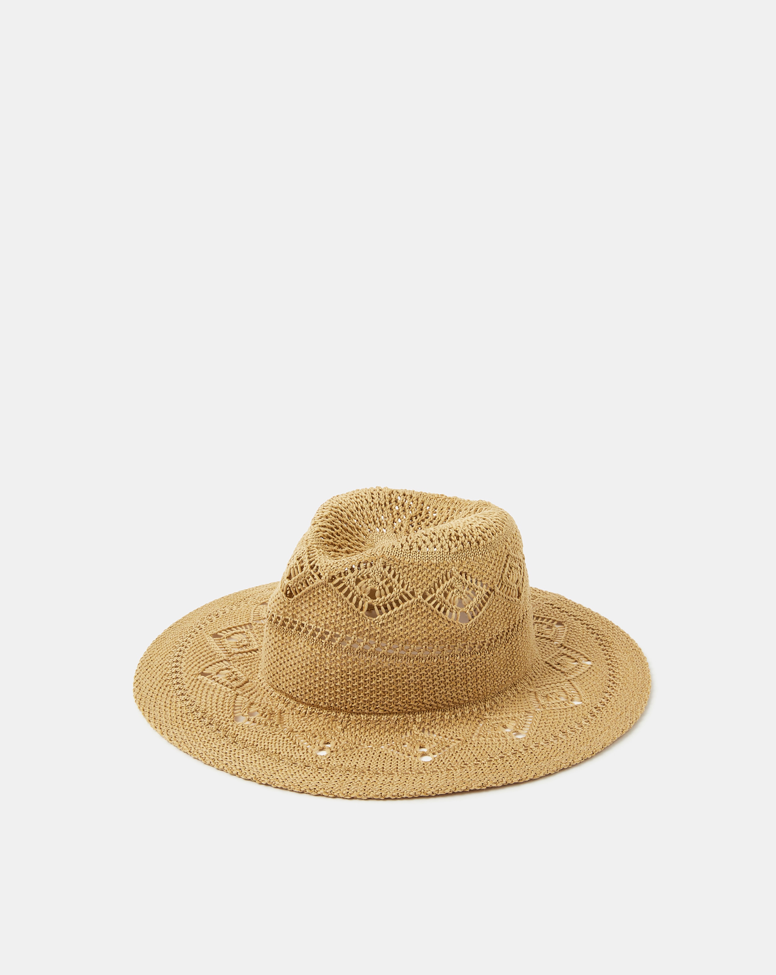 New In - Accessorize Woven Fedora Hat
