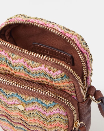 Accessorize Stripe Raffia Phone Bag