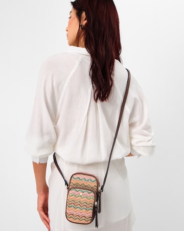 Accessorize Stripe Raffia Phone Bag