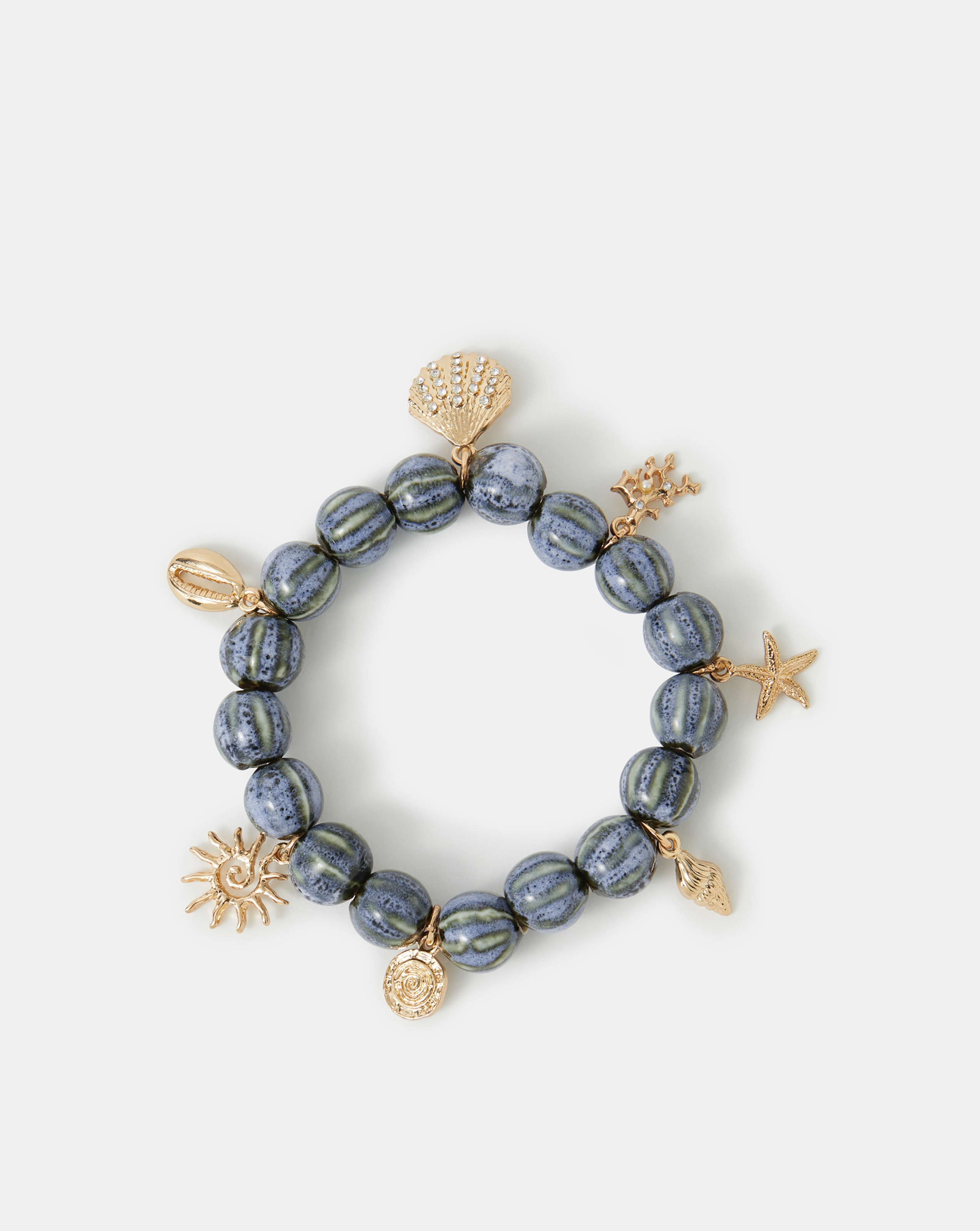 New In - Accessorize Ocean Charm Bead Bracelet