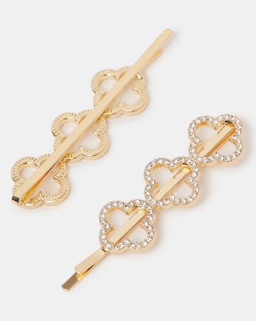 Accessorize Sparkle Clover Hair Slides Set