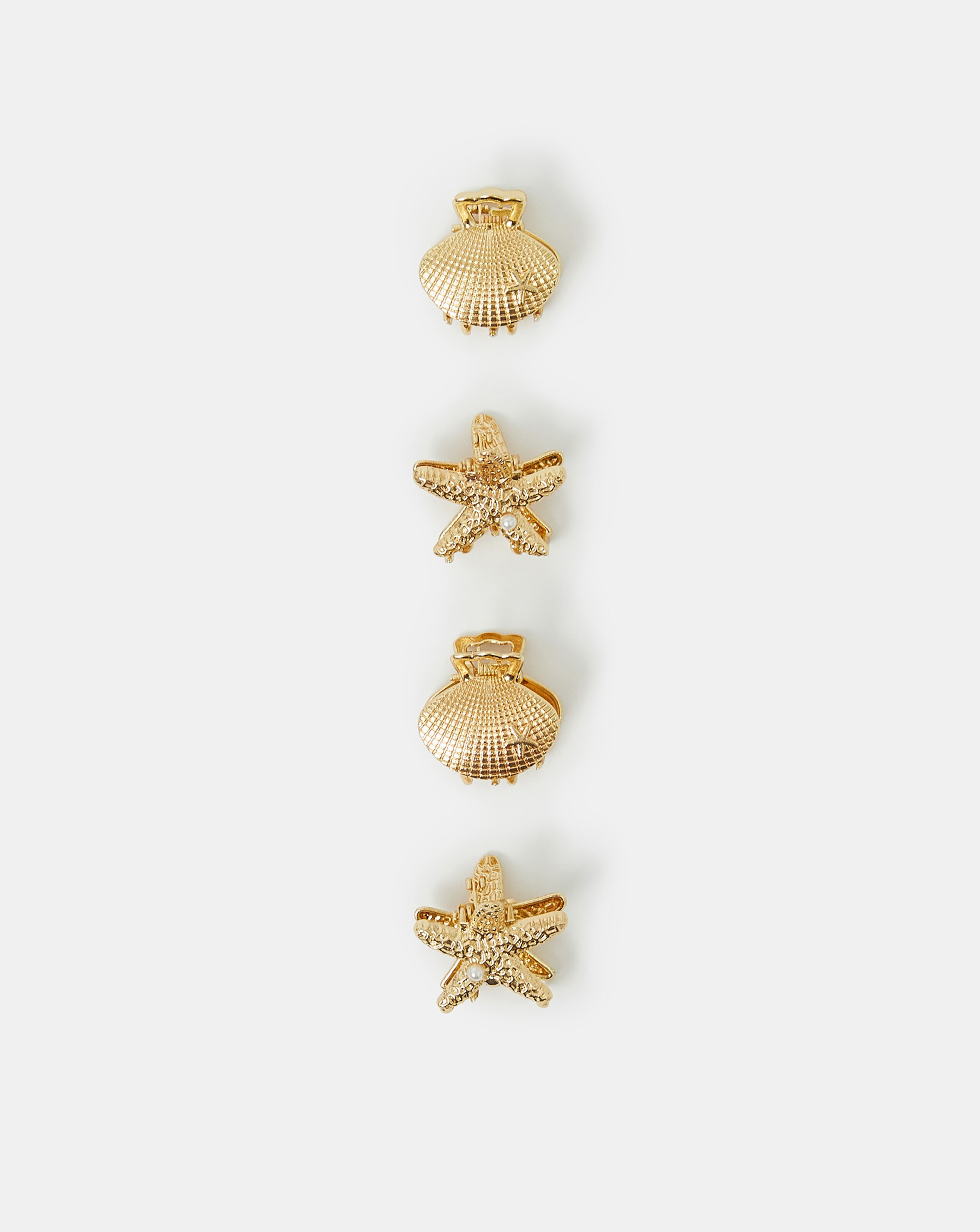 New In - Accessorize 4-Pack Mini Shell Claw Clips