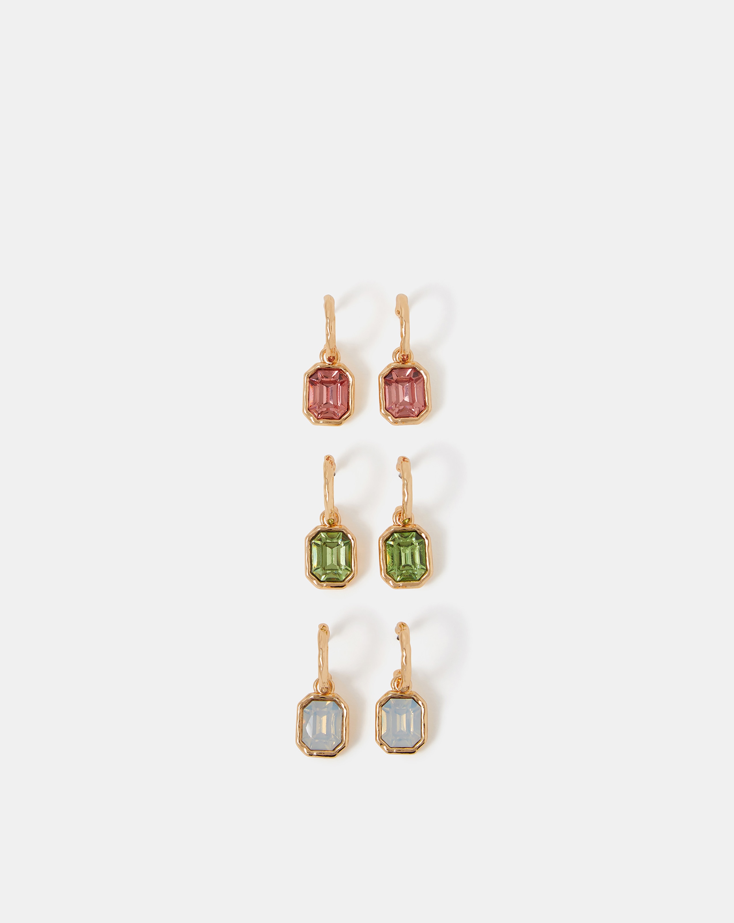 New In - Accessorize Gem Drop Hoop Earrings