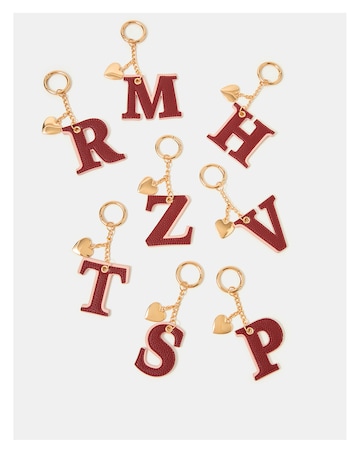 Accessorize Initial Heart Bag Charm