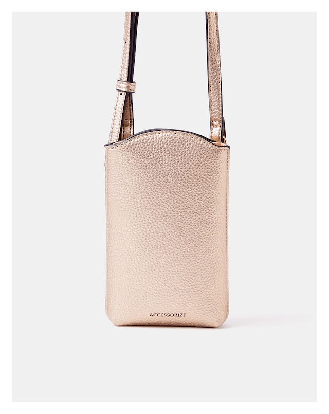 Accessorize Metallic Pouch Phone Bag