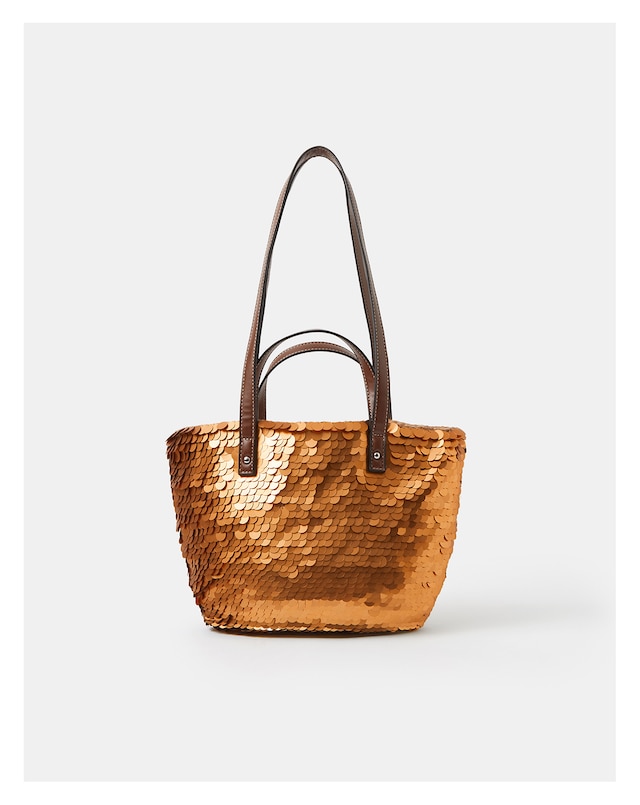 Accessorize Sequin Woven Beach Bag