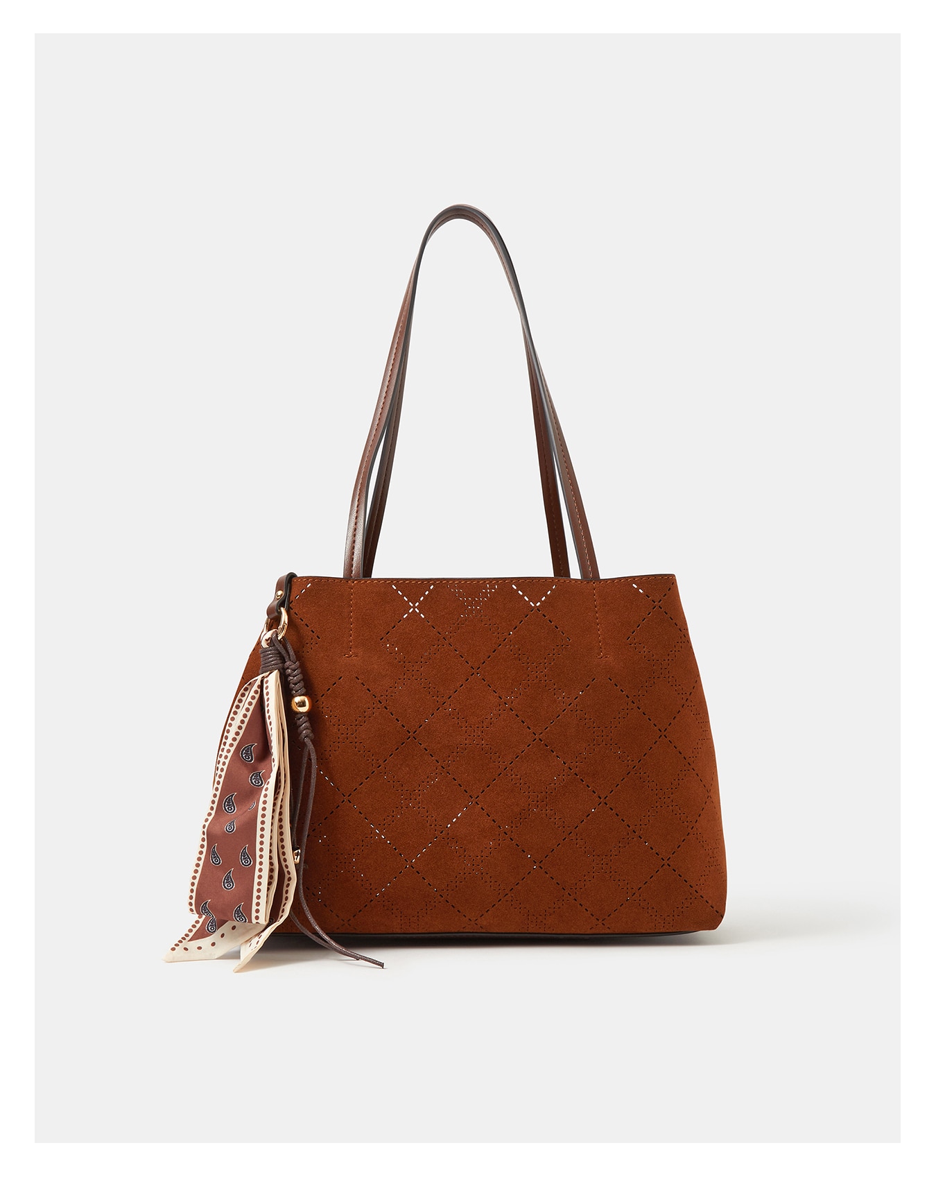 New In - Accessorize Faux Suede Scarf Tote Bag