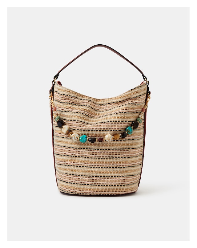 Accessorize Stripe Charm Shoulder Bag