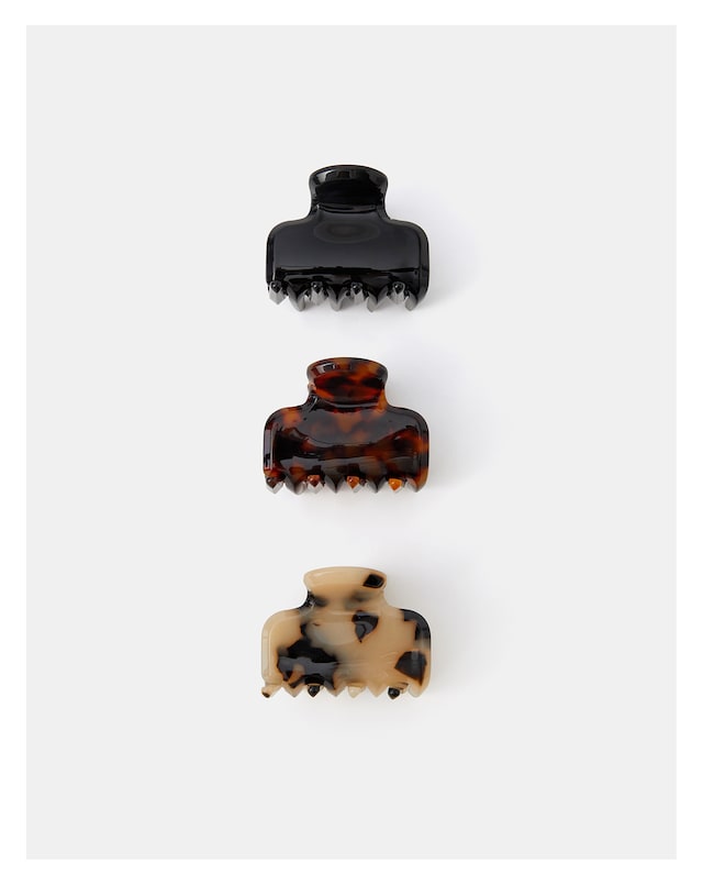 Accessorize 3-Pack Mini Tort Claw Clips