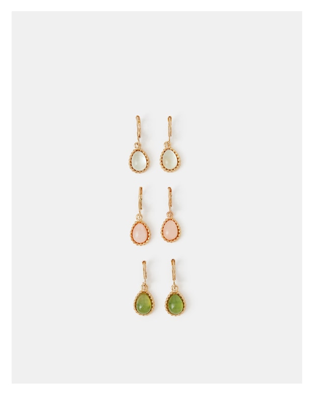 Accessorize 3-Pack Teardrop Hoop