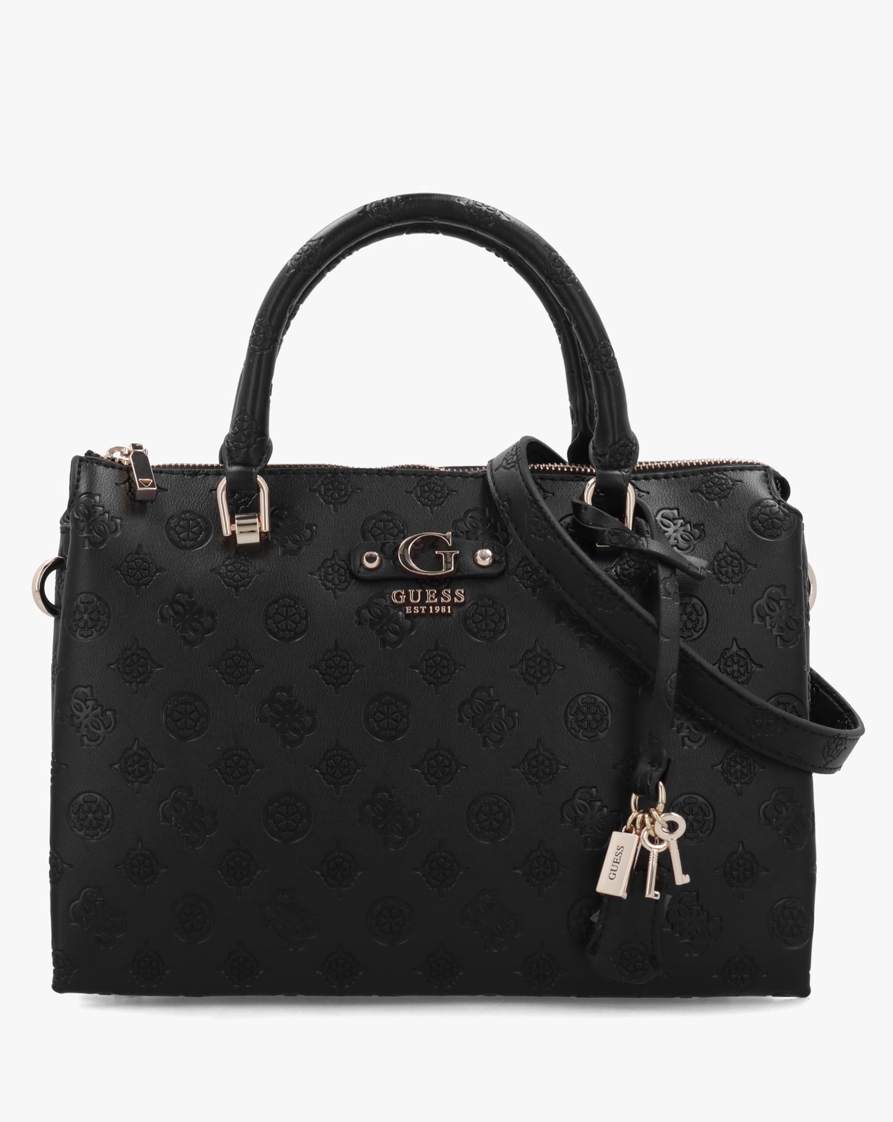 Guess Dita Multi Compartment Black Satchel Bag