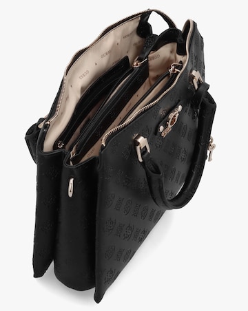 Guess Dita Multi Compartment Black Satchel Bag