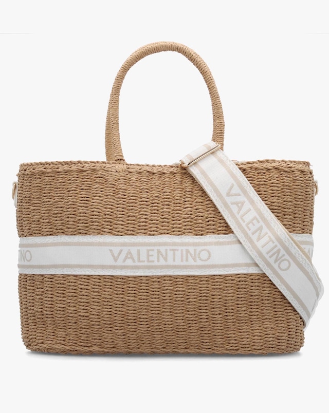 Valentino Bags Boho Natural White Woven Shopper Bag