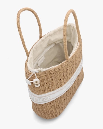 Valentino Bags Boho Natural White Woven Shopper Bag