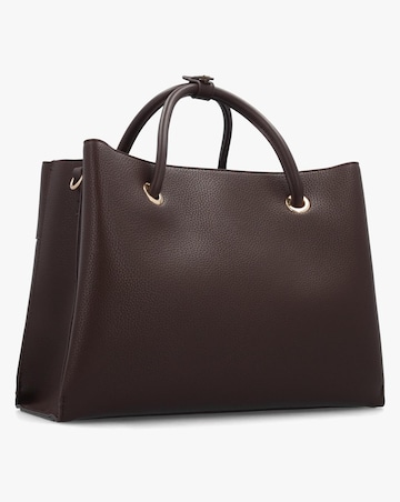 Valentino Bags Alexia Brown Logo Strap Tote Bag