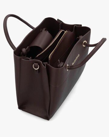 Valentino Bags Alexia Brown Logo Strap Tote Bag