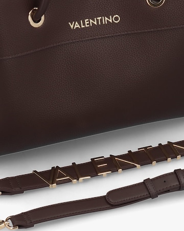 Valentino Bags Alexia Brown Logo Strap Tote Bag