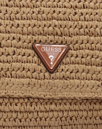 Guess Ofelia Woven Straw Natural Cognac Shoulder Bag