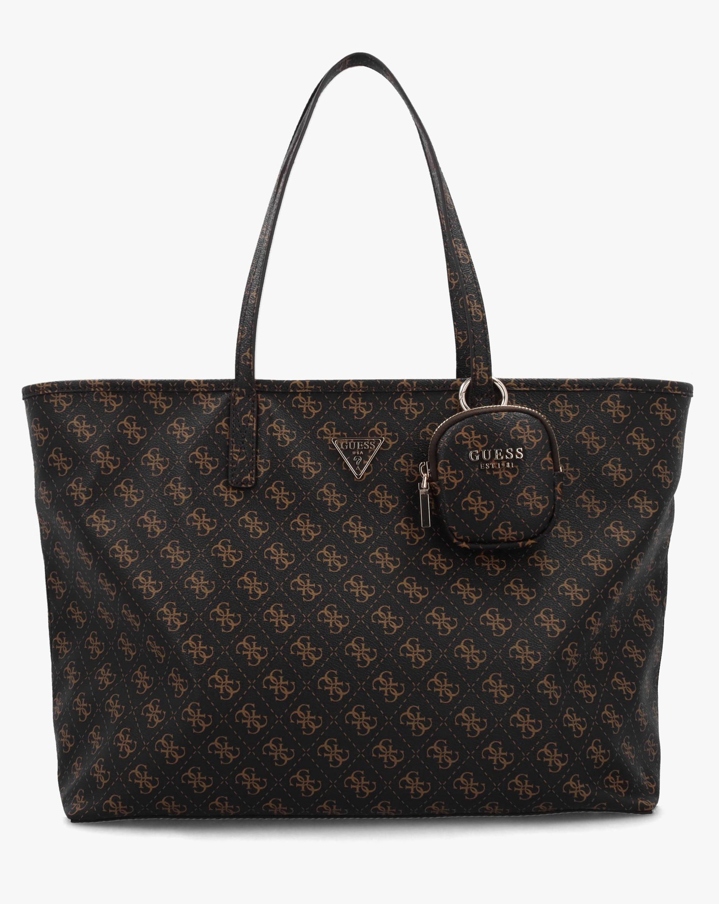 Guess Large Power Play II Brown Logo Tech Tote Bag