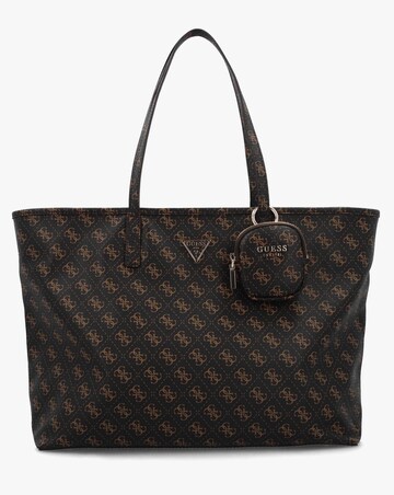 Guess Large Power Play II Brown Logo Tech Tote Bag
