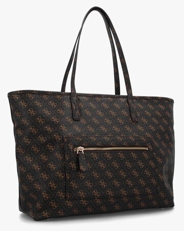 Guess Large Power Play II Brown Logo Tech Tote Bag