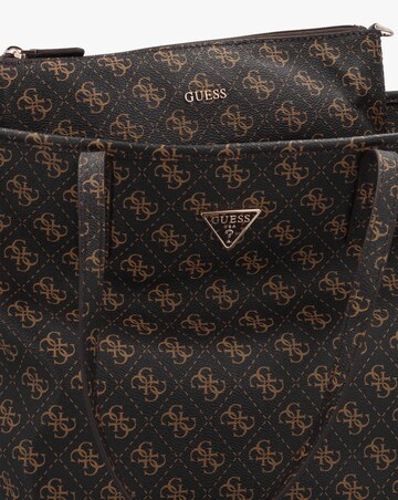 Guess Large Power Play II Brown Logo Tech Tote Bag