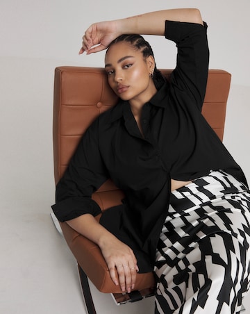 Black Relaxed Cotton Poplin Shirt