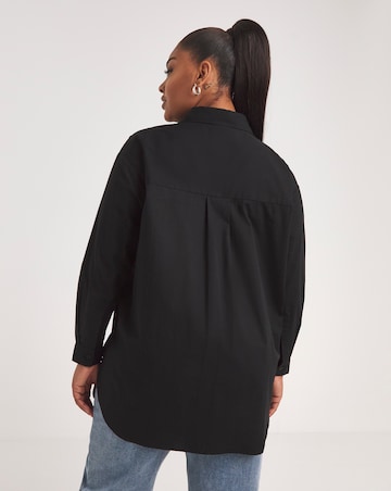 Black Relaxed Cotton Poplin Shirt
