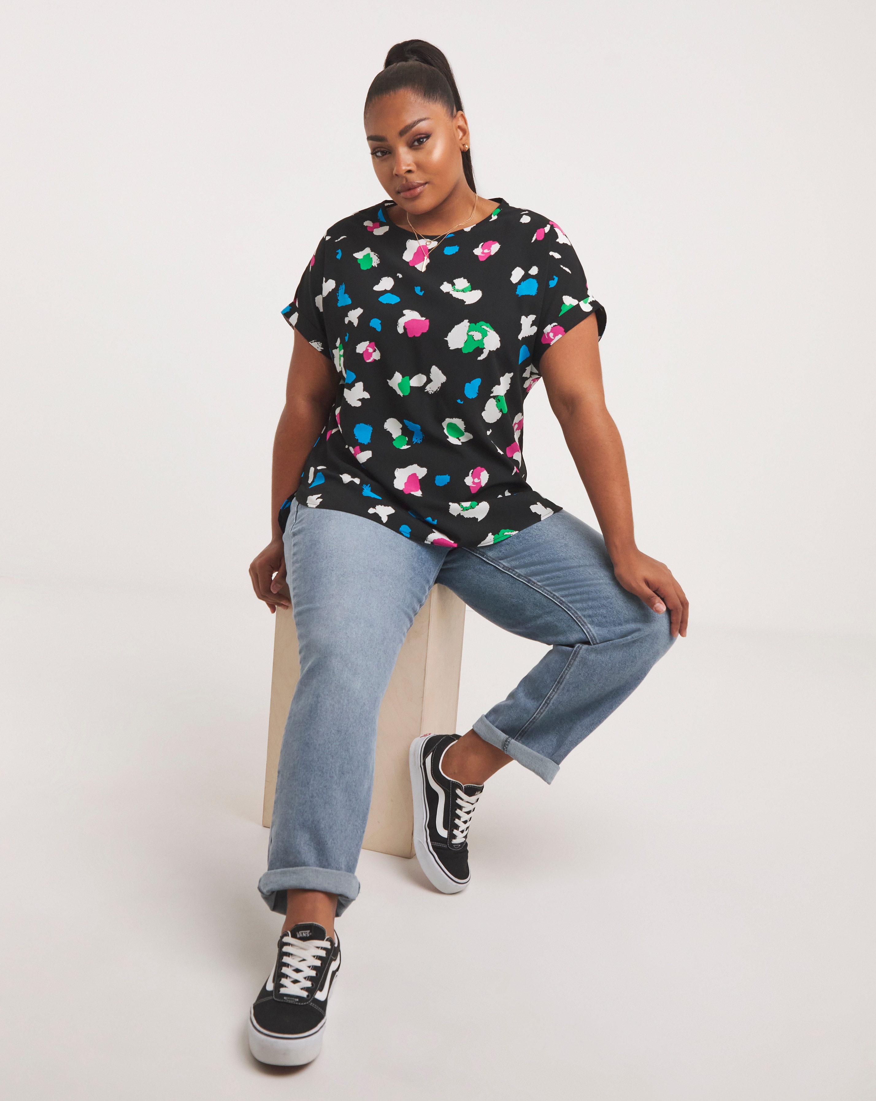 Animal Print Boxy Top