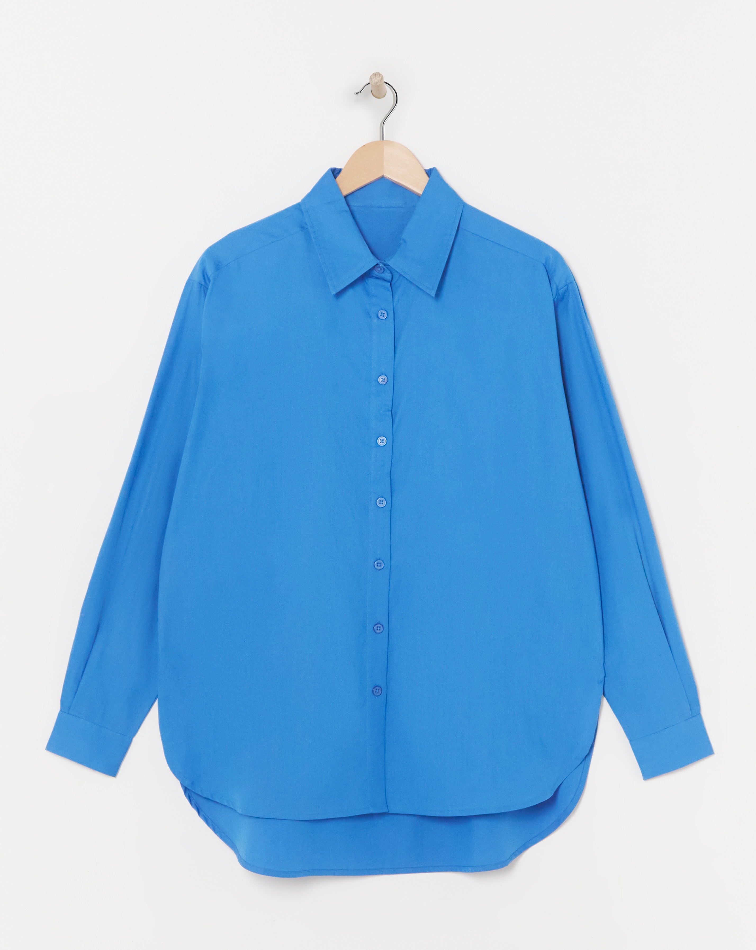 Blue Relaxed Cotton Poplin Shirt