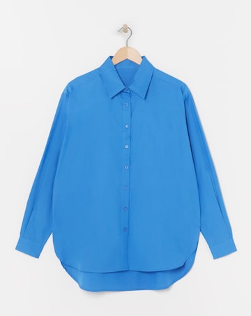 Blue Relaxed Cotton Poplin Shirt