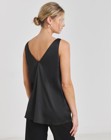 Black Stretch Satin Vest